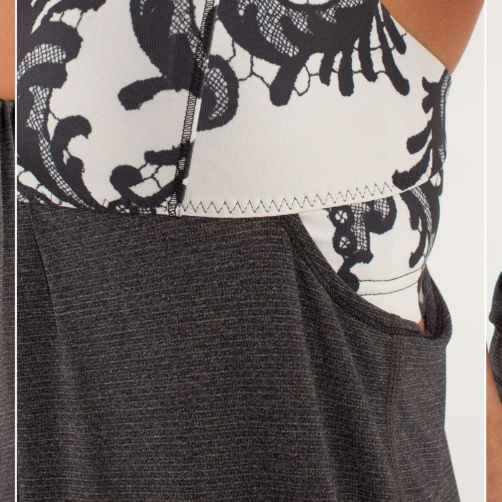 Lululemon Run: Back On Track Tank Black / Laceoflage Polar Cream Black - Picture 6 of 10